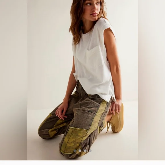 Free People We The Rhodes Patched Utility Pants - Picture 3 of 9